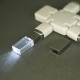 Флеш накопитель USB 2.0 Кристалл, металл/стекло, прозрачный/серебристый, 32Gb