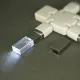 Флеш накопитель USB 2.0 Кристалл, металл/стекло, прозрачный/серебристый, 32Gb