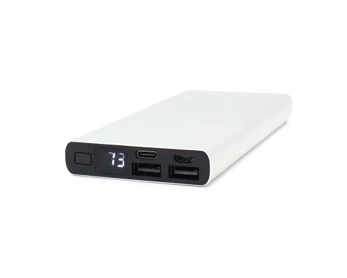 Внешний аккумулятор Höginn в металлическом корпусе, 10000mAh, серый.