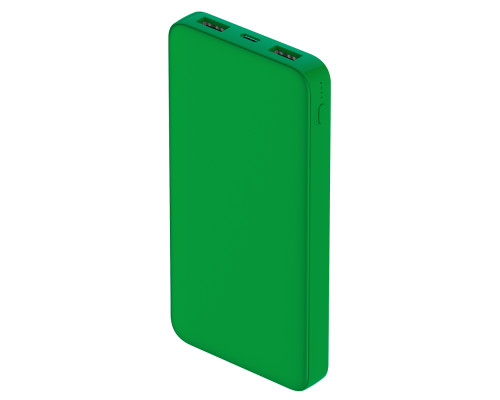 Внешний аккумулятор Polus, 10000 Mah, софт-тач покрытие, зеленый Внешний аккумулятор Polus, 10000 Mah, софт-тач покрытие, зеленый