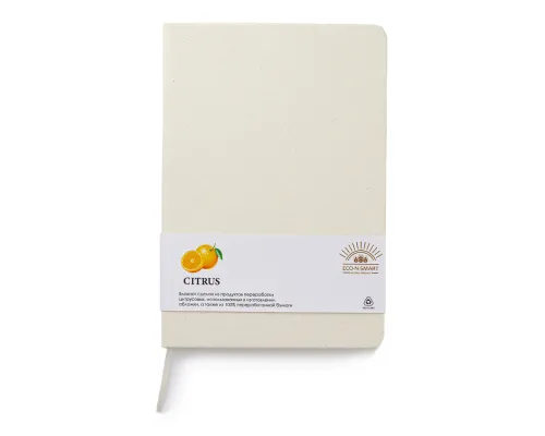 Блокнот из растительного сырья Tutti Frutti в твёрдом переплёте, цитрусовый
