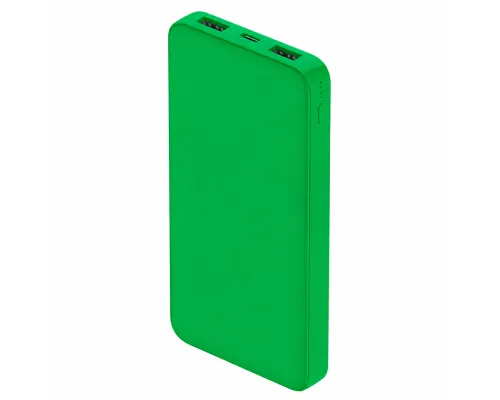 Внешний аккумулятор Polus, 10000 Mah, софт-тач покрытие, зеленый