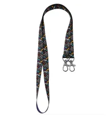 Ланъярд полноцветный Эл с двумя карабинами, 15 мм