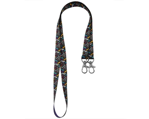 Ланъярд полноцветный Эл с двумя карабинами, 15 мм