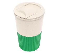 Термостакан пластиковый Wavy с манжетой, зелёный