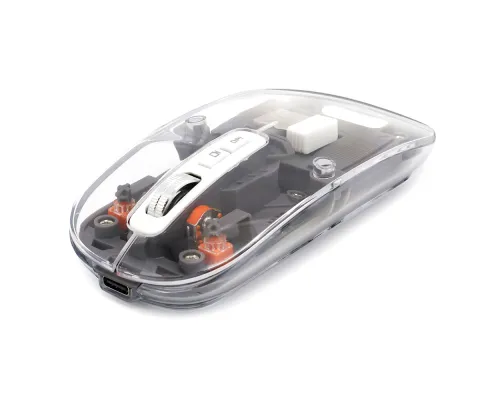 Мышь компьютерная беспроводная прозрачная Crystal, черная