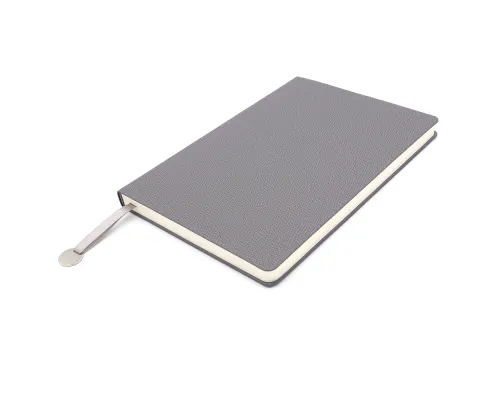 Блокнот A5 Officer в мягком переплёте с металлической биркой, серый
