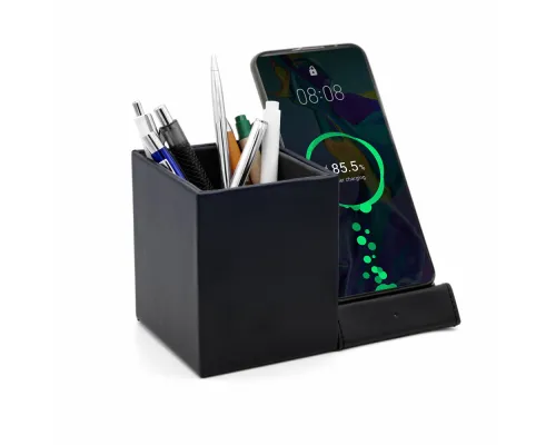 Настольный органайзер Elegans c беспроводной зарядкой, черный