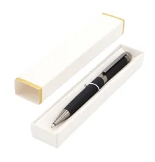 Ручка Senator в коробке Cradle белой с позолотой, чёрная