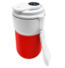 Термокружка вакуумная герметичная с дисплеем Clive To Go, белый/красный
