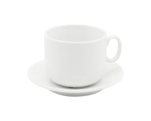 Чайная пара фарфоровая 280см³ капучино в коробке