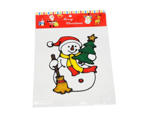 Наклейки на окна (пластиковые) (снеговик 20*29)