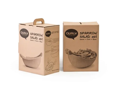 САЛАТНИЦА С ЛОЖКАМИ SPARROW, белая