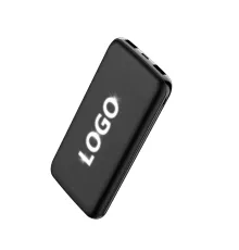 Внешний аккумулятор Kugo, 10000 mAh с подсветкой гравировки, черный