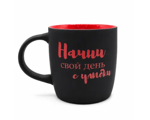 Кружка Spring, софт-тач, черно-красная