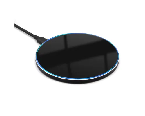 Беспроводное зарядное устройство Gravy с подсветкой и гравировкой 15W, черный