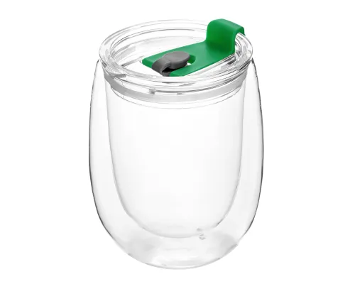 Стакан стеклянный Mango To Go, белый/зелёный