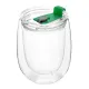 Стакан стеклянный Mango To Go, белый/зелёный