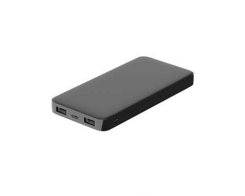 Внешний аккумулятор Polus, 10000 Mah, софт-тач покрытие, черный Внешний аккумулятор Polus, 10000 Mah, софт-тач покрытие, черный