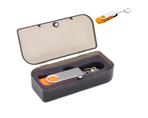 Флешка Twist 16 Гб в футляре, оранжевая