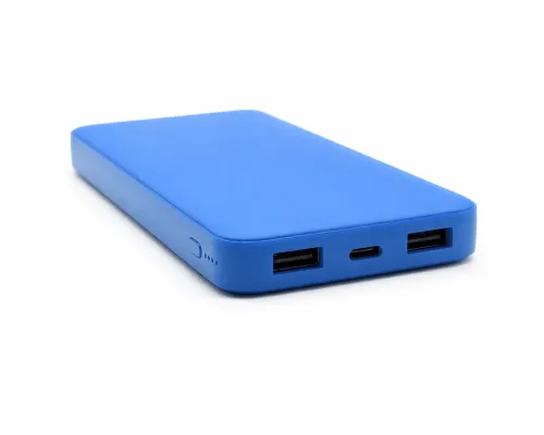 Внешний аккумулятор Polus, 10000 Mah, софт-тач покрытие, светло синий