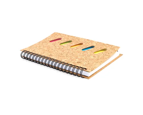 Блокнот Гарольд со стикерами и шариковой ручкой, черный