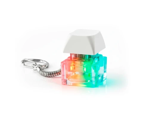 Брелок PUSH ME с LED подсветкой (фонарик), Белый