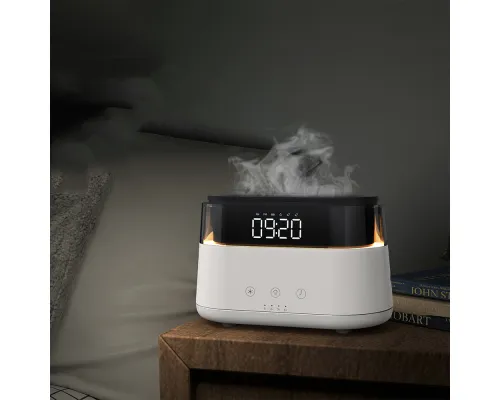 Светодиодный USB увлажнитель-ароматизатор Brava с часами с подсветкой, белый