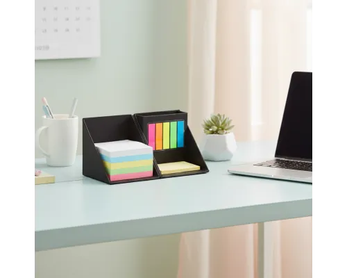 Настольный органайзер с бумажными стикерами Nivora, черный