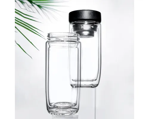 Термос стеклянный с LED-дисплеем Smartview, чёрный