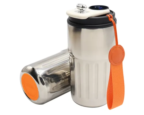 Термокружка Ashly To Go, серебристая/оранжевая