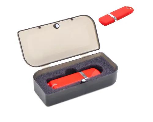 Флешка Shape с покрытием Софт Тач в футляре, красный