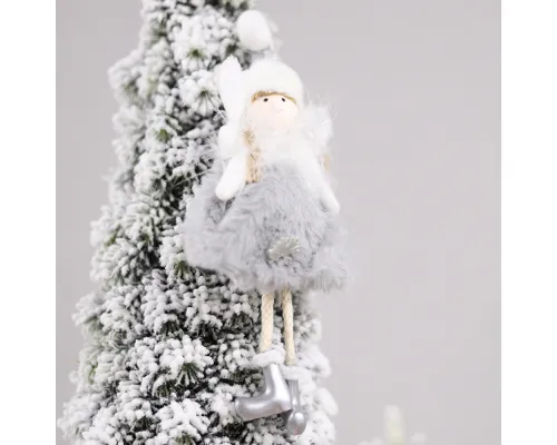 Новогоднее украшение Рождественский ангел, серый
