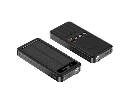 Внешний аккумулятор Xyron с солнечной панелью, 10000 mAh, черный