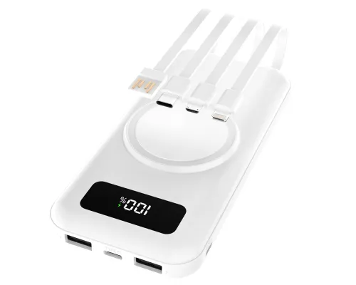 Внешний аккумулятор Authority с беспроводной зарядкой (5W), 10000 mAh, белый