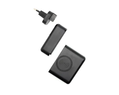 Внешний аккумулятор Gemini с беспроводной зарядкой и сетевым адаптером, 10000 mAh, черный Внешний аккумулятор Gemini с беспроводной зарядкой и сетевым адаптером, 10000 mAh, черный