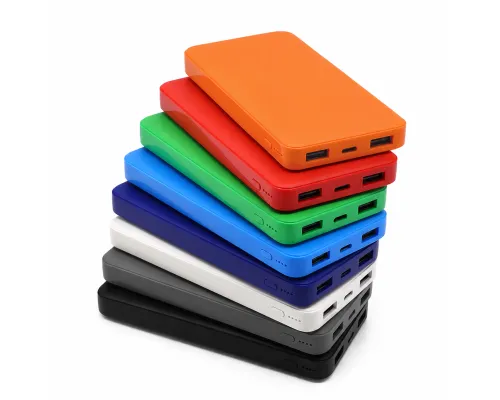 Внешний аккумулятор Polus, 10000 Mah, софт-тач покрытие, зеленый