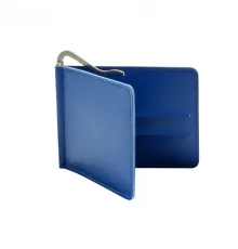 Держатель банковских карт Drogo с металлическим прижимом для купюр, синий