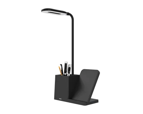 Настольная лампа с беспроводной зарядкой Stark, черная