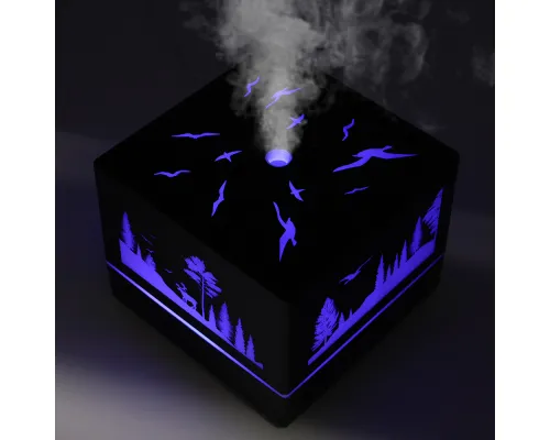 Светодиодный увлажнитель Wisdom с подсветкой гравировки, черный