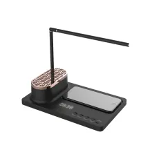 Интерьерная лампа c колонкой, беспроводной зарядкой и дисплеем Volando