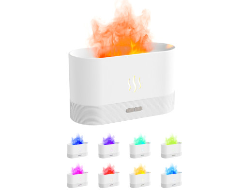 Светодиодный USB увлажнитель-ароматизатор Flame RGB, белый Светодиодный USB увлажнитель-ароматизатор Flame RGB, белый