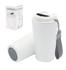 Термокружка Surprise To Go с индикатором, белая/серая