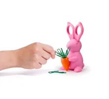 Ножницы и магнит со скрепками Bunny, розовые