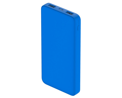 Внешний аккумулятор Polus, 10000 Mah, софт-тач покрытие, светло синий Внешний аккумулятор Polus, 10000 Mah, софт-тач покрытие, светло синий