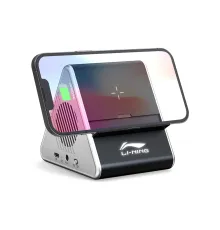 Колонка Dorn с беспроводной зарядкой и подсветкой гравировки, черный