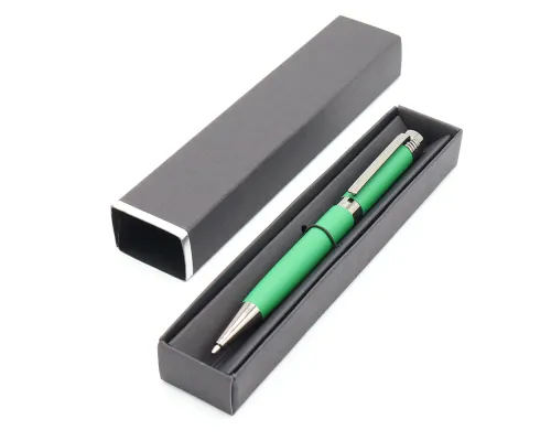 Ручка Senator в коробке Cradle чёрной с серебристым, зелёная