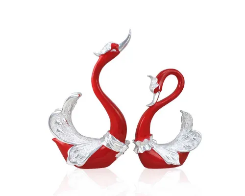 Набор статуэток "Влюбленные лебеди", красные