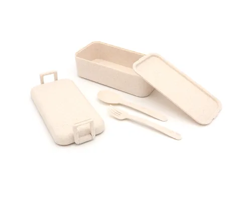 Ланчбокс (контейнер для еды) Bricker из пшеничного волокна, бежевый