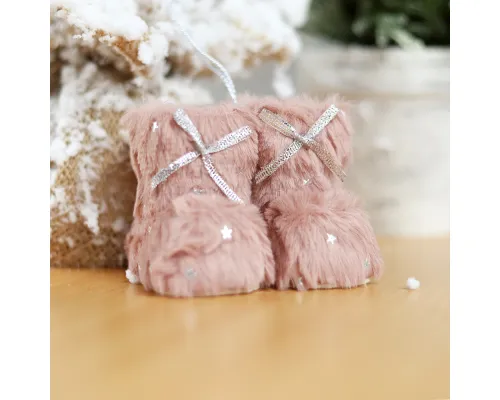 Новогоднее украшение (валенки) Бутс,розовый